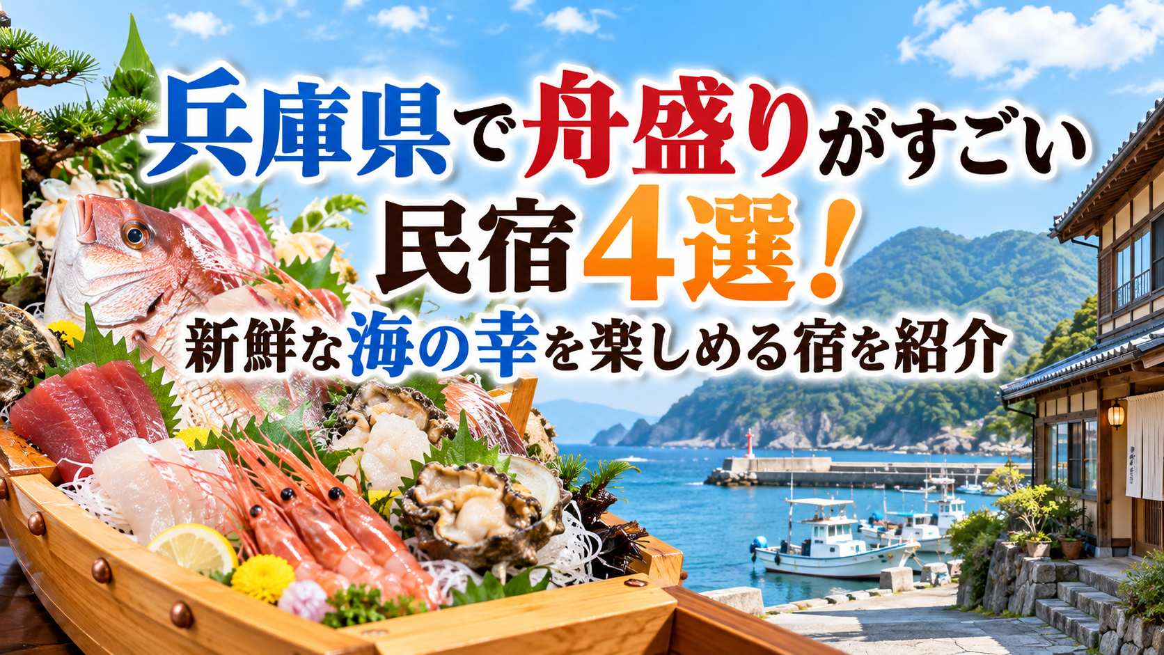 兵庫県で舟盛りがすごい民宿4選！新鮮な海の幸を楽しめる宿を紹介