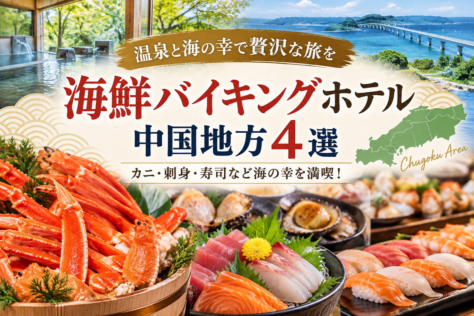 中国地方で海鮮バイキングを楽しめるホテル4選！カニ・本まぐろも紹介