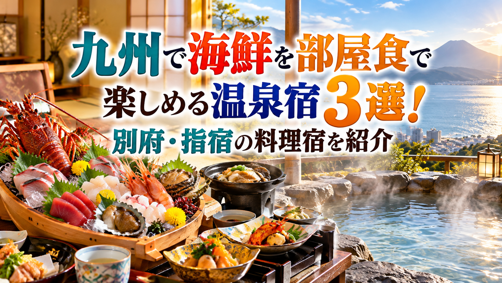 九州で海鮮を部屋食で楽しめる温泉宿3選！別府・指宿の料理宿を紹介