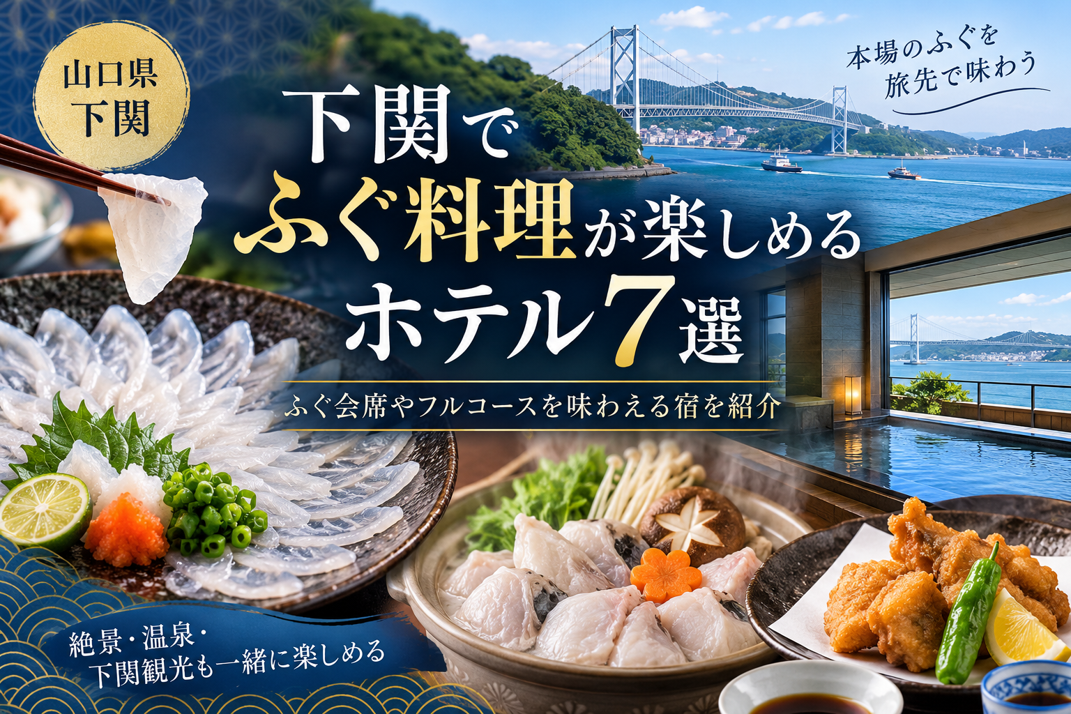 下関でふぐ料理を楽しめるホテル・旅館7選!ふぐ会席やフルコースを紹介