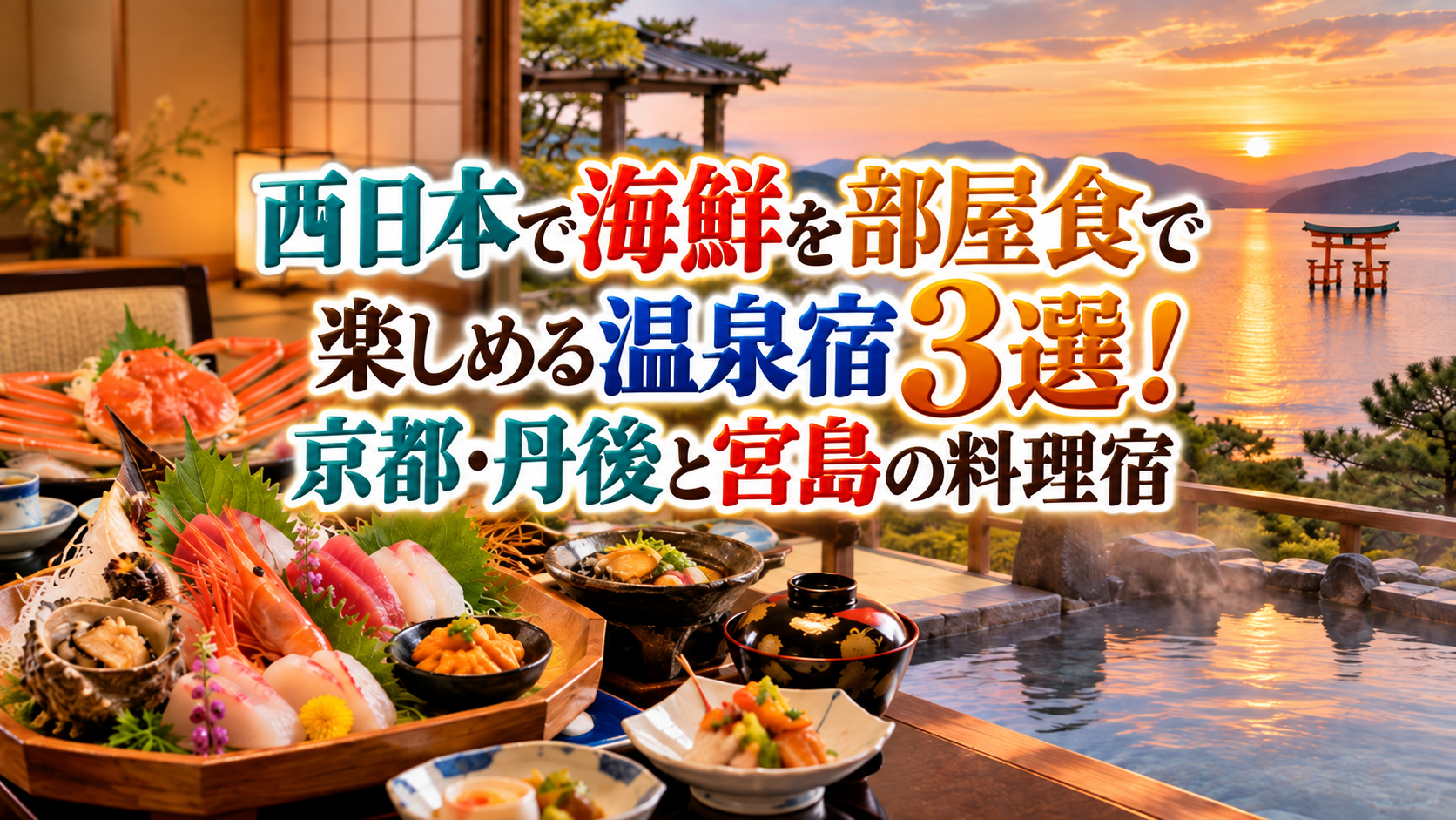 西日本で海鮮を部屋食で楽しめる温泉宿3選!京都・丹後と宮島の料理宿