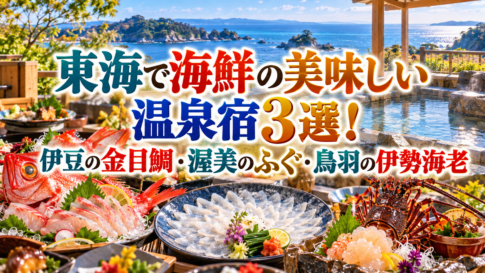 東海で海鮮の美味しい温泉宿3選!伊豆の金目鯛・渥美のふぐ・鳥羽の伊勢海老