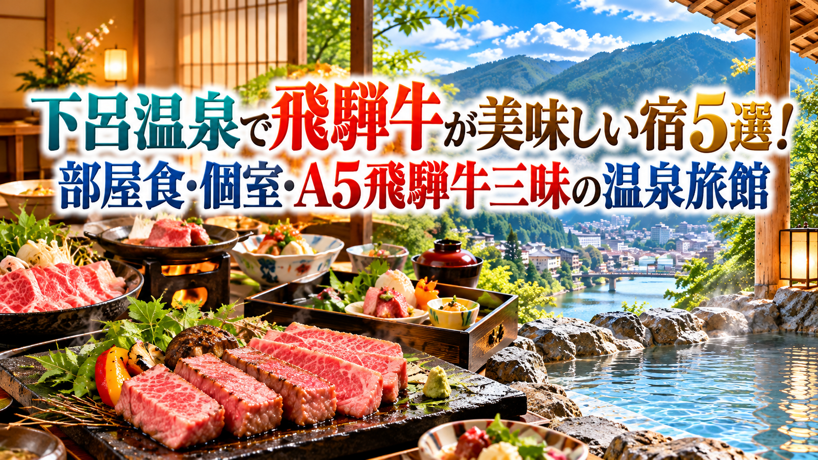 下呂温泉で飛騨牛が美味しい宿5選！部屋食・個室・A5飛騨牛三昧の温泉旅館を紹介