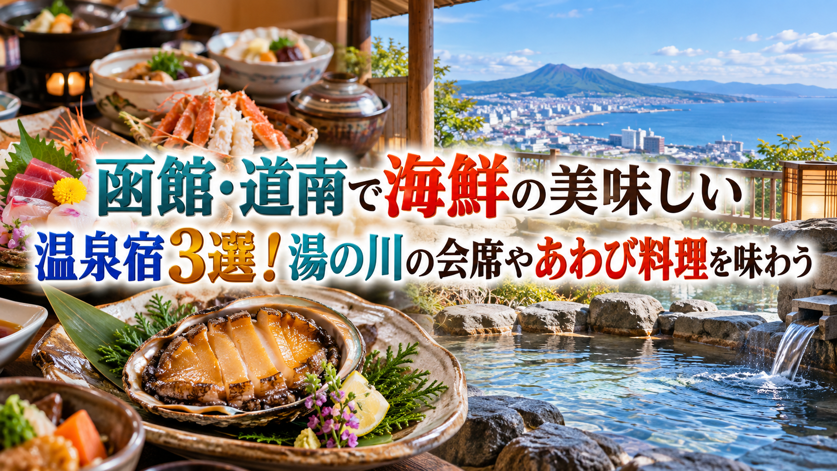 函館・道南で海鮮の美味しい温泉宿3選！湯の川の会席やあわび料理を味わう