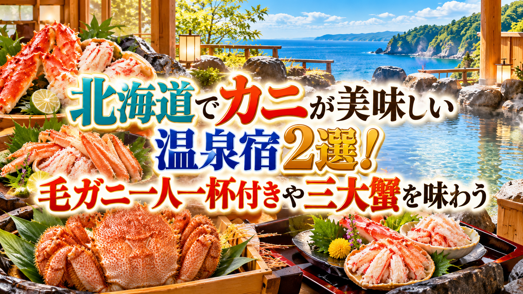 北海道でカニが美味しい温泉宿2選！毛ガニ一人一杯付きや三大蟹を味わう
