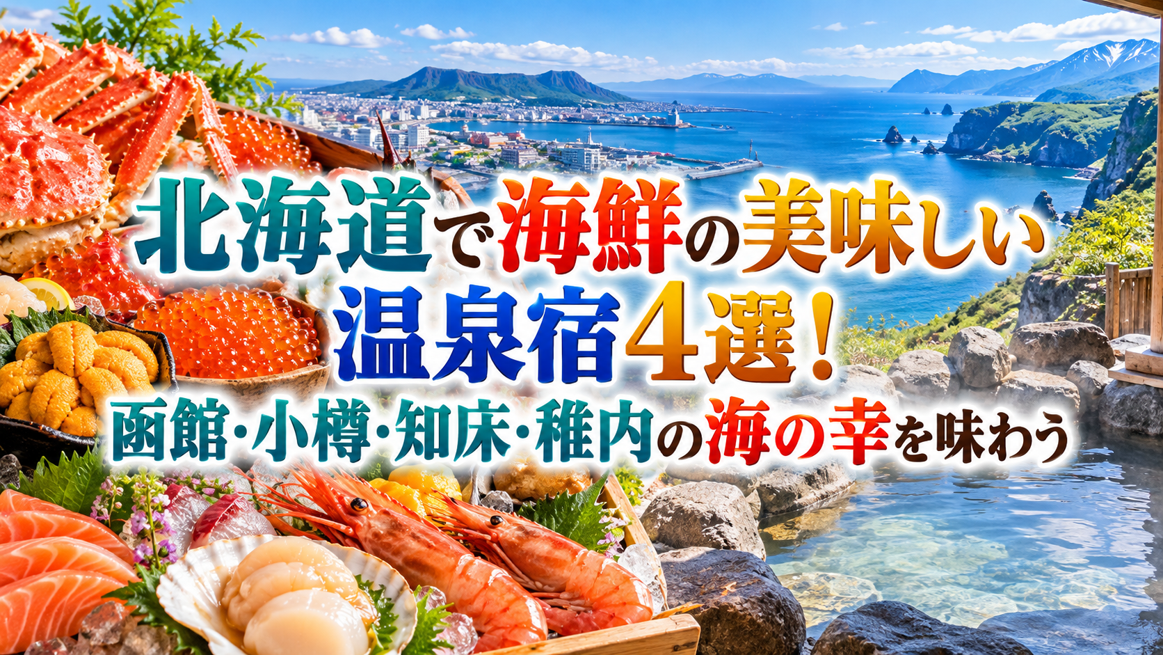 北海道で海鮮の美味しい温泉宿4選!函館・小樽・知床・稚内の海の幸を味わう