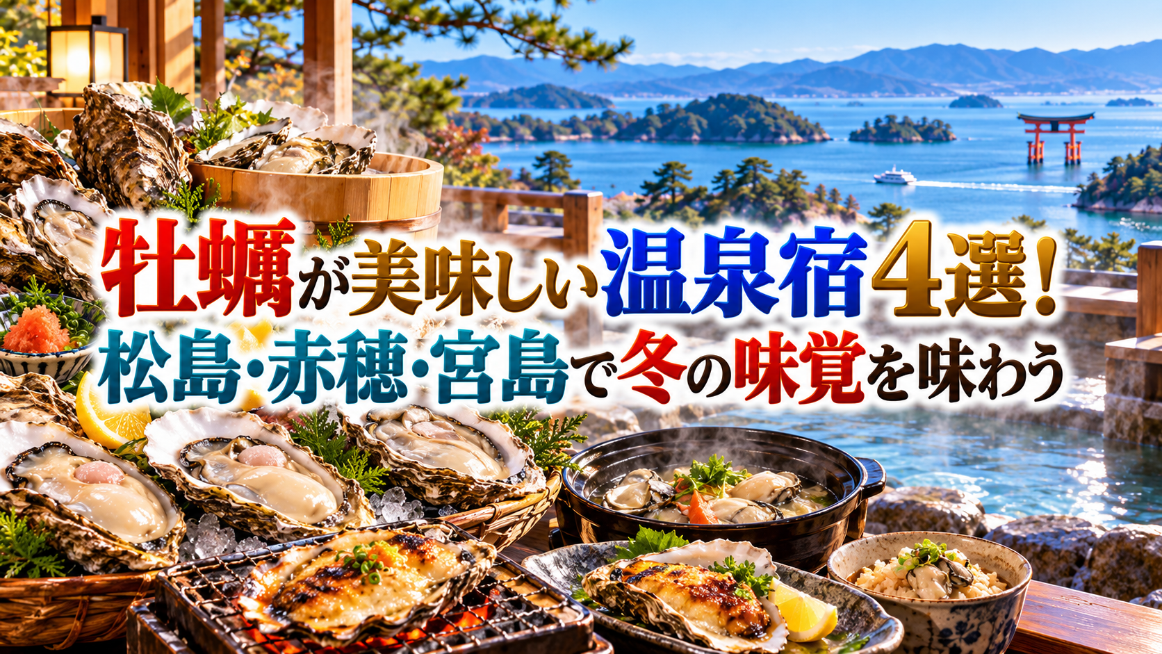 牡蠣が美味しい温泉宿4選！松島・赤穂・宮島で冬の味覚を味わう