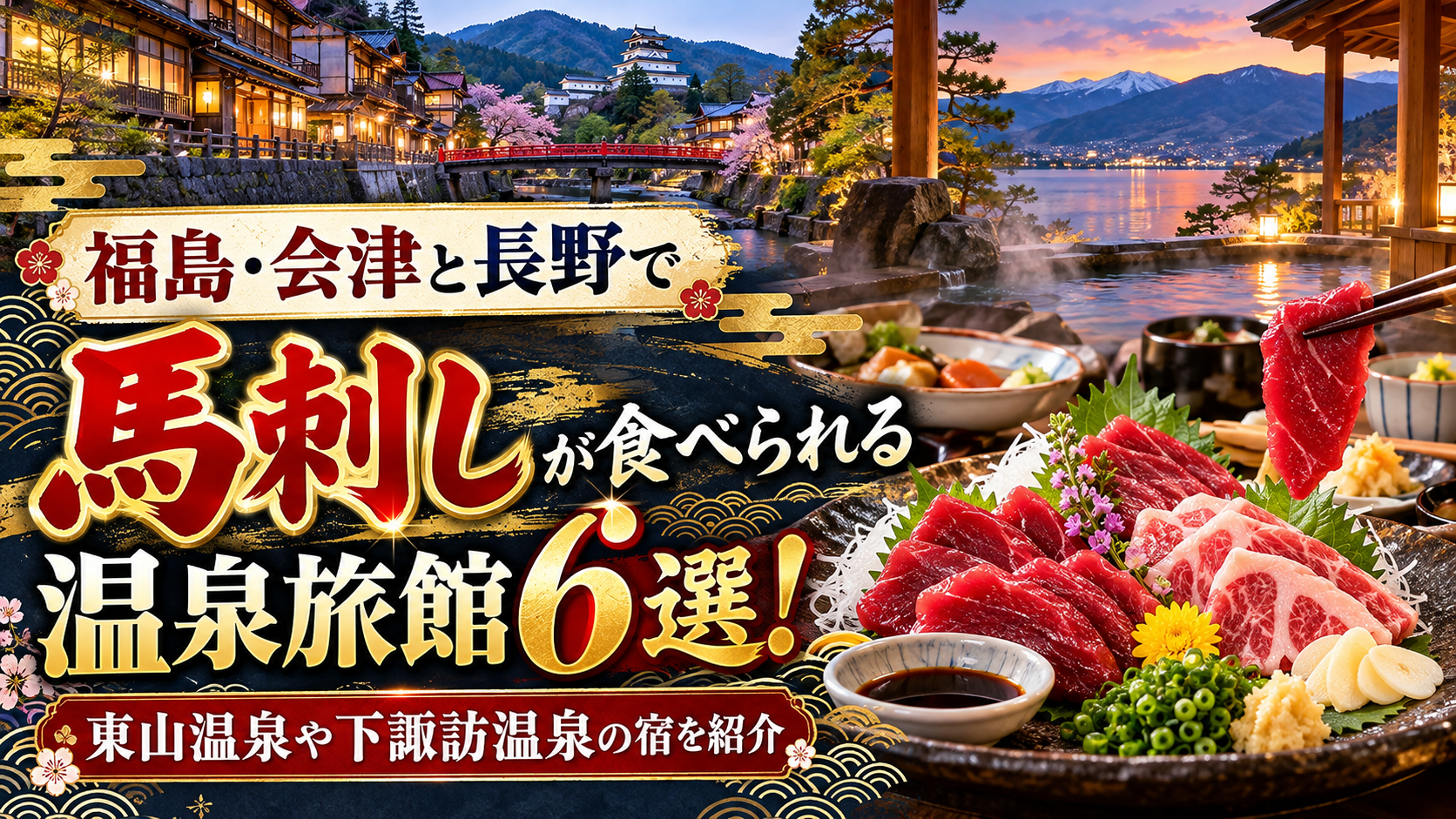 福島・会津と長野で馬刺しが食べられる温泉旅館6選!東山温泉や下諏訪温泉の宿を紹介